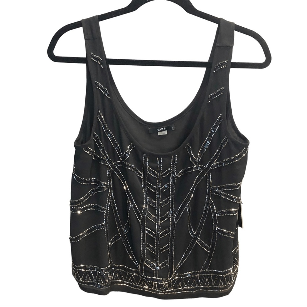 NWT TART Collections Sheer Beaded Crop Top